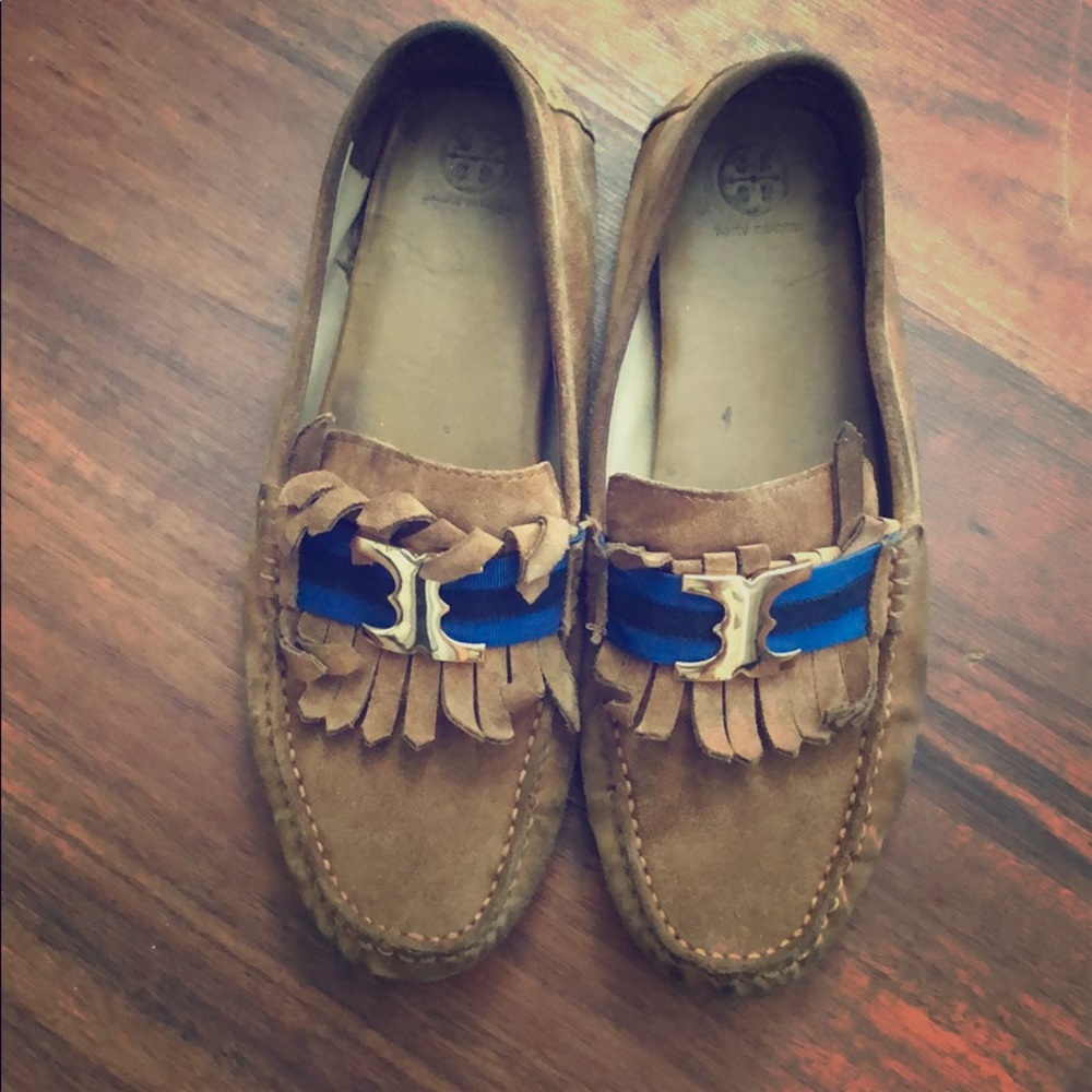 Tory Burch moccasins- sweaty, dirty, filthy, old used shoes worn without socks - Picture 3 of 16